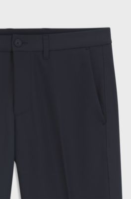 Pantaloni regular fit in tessuto elasticizzato idrorepellente, Blu scuro