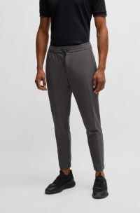 Tapered-fit trousers in water-repellent stretch fabric, Dark Grey