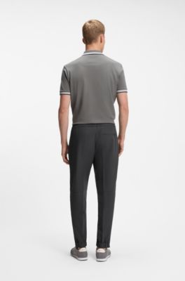 Tapered-fit trousers in water-repellent stretch fabric, Dark Grey