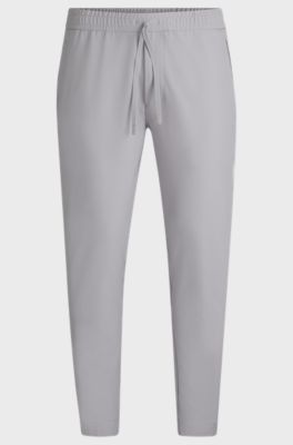Pantalon Tapered en tissu stretch d&eacute;perlant, Gris chin&eacute;