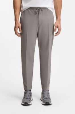 Tapered-fit trousers in water-repellent stretch fabric, Dark Grey