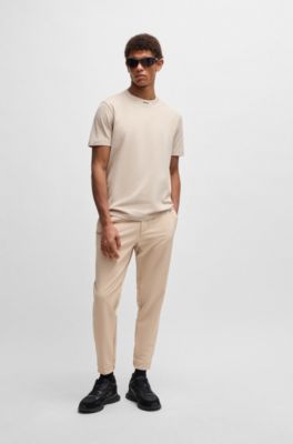 Tapered-fit trousers in water-repellent stretch fabric, Beige