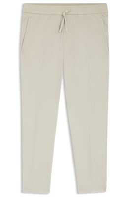 Tapered-fit trousers in water-repellent stretch fabric, Light Beige