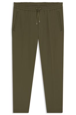 Tapered-fit trousers in water-repellent stretch fabric, Olive