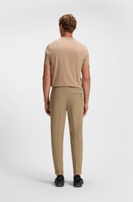 Tapered-fit trousers in water-repellent stretch fabric, Beige