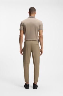 Tapered-fit trousers in water-repellent stretch fabric, Beige