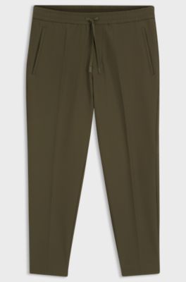 Tapered-Fit Hose aus wasserabweisendem Stretch-Gewebe, Dunkelgr&uuml;n
