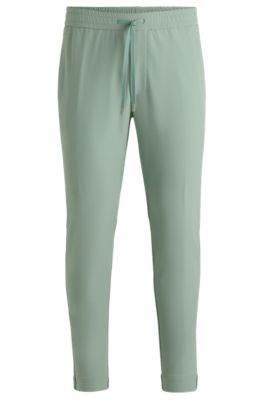 Tapered-fit trousers in water-repellent stretch fabric, Light Green