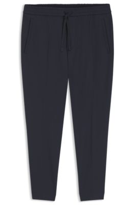 Tapered-fit trousers in water-repellent stretch fabric, Dark Blue
