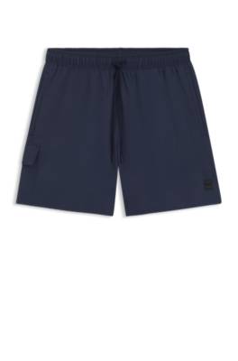 Cargo-pocket swim shorts with logo badge 1