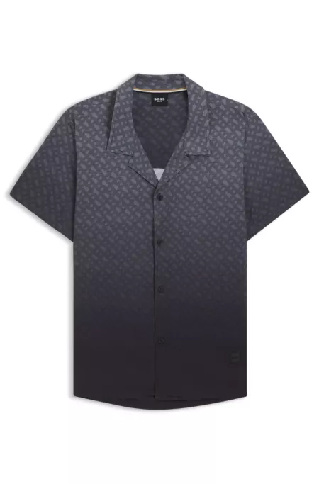 Regular-fit shirt with degradé monogram print