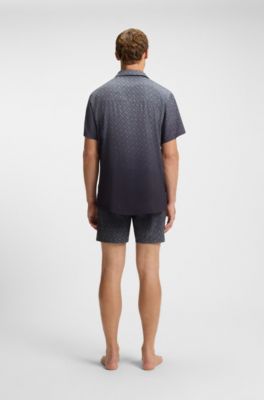Regular-fit shirt with degrad&eacute; monogram print, Dark Grey