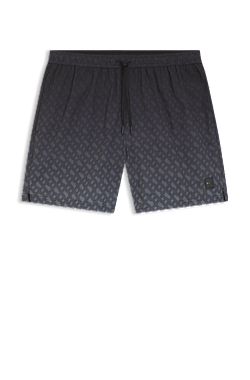 Logo-badge swim shorts with degradé monogram print