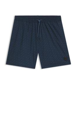 Logo-badge swim shorts with degradé monogram print 1