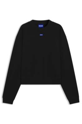 Cotton-terry sweatshirt with logo badge 1