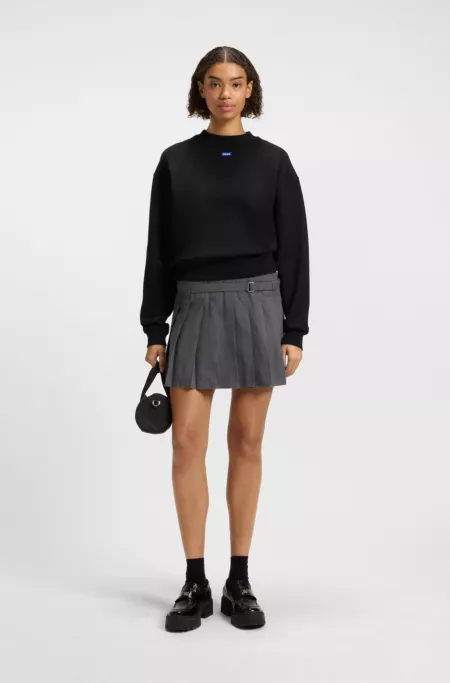 Cotton-terry sweatshirt with logo badge