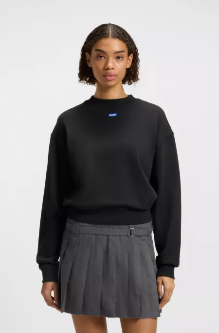 Cotton-terry sweatshirt with logo badge
