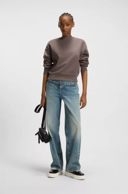 Sweat en molleton de coton avec badge logo