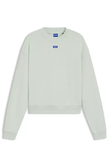 Cotton-terry sweatshirt with blue logo