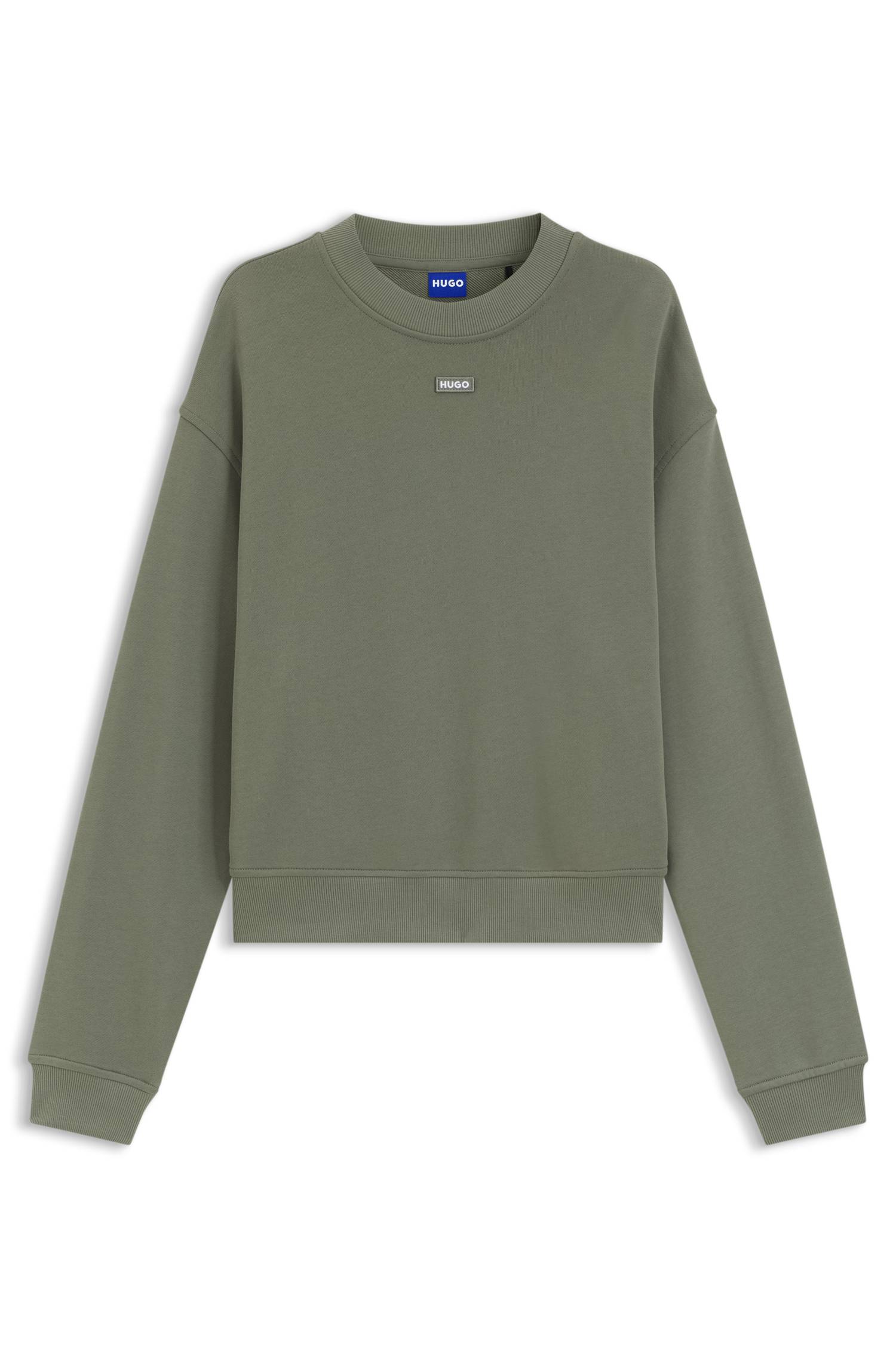 Hugo Cotton-terry sweatshirt with logo badge dam – bild 4