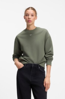Cotton-terry sweatshirt with logo badge