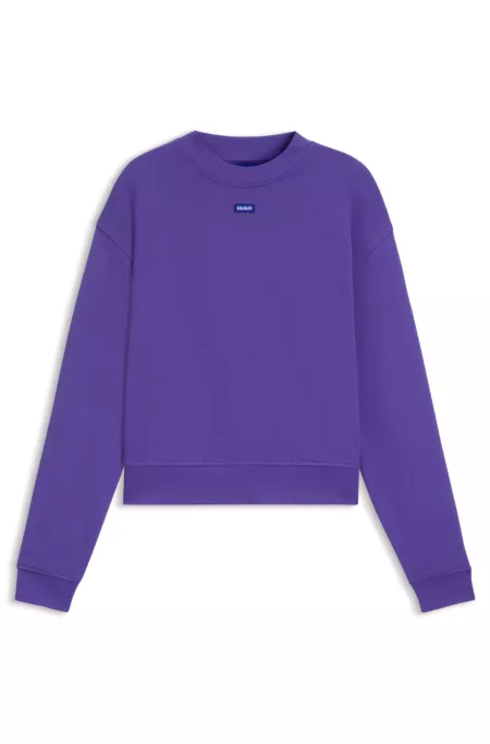 Cotton-terry sweatshirt with blue logo
