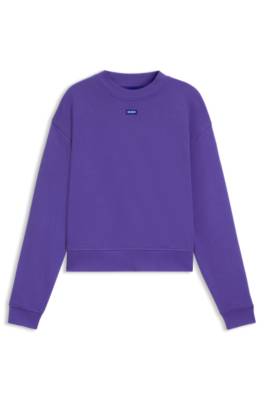 Cotton-terry sweatshirt with blue logo