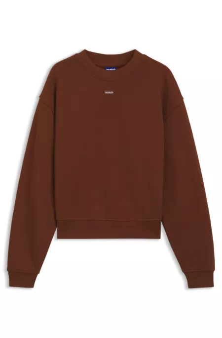 Cotton-terry sweatshirt with logo badge