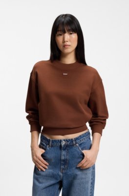 Cotton-terry sweatshirt with logo badge