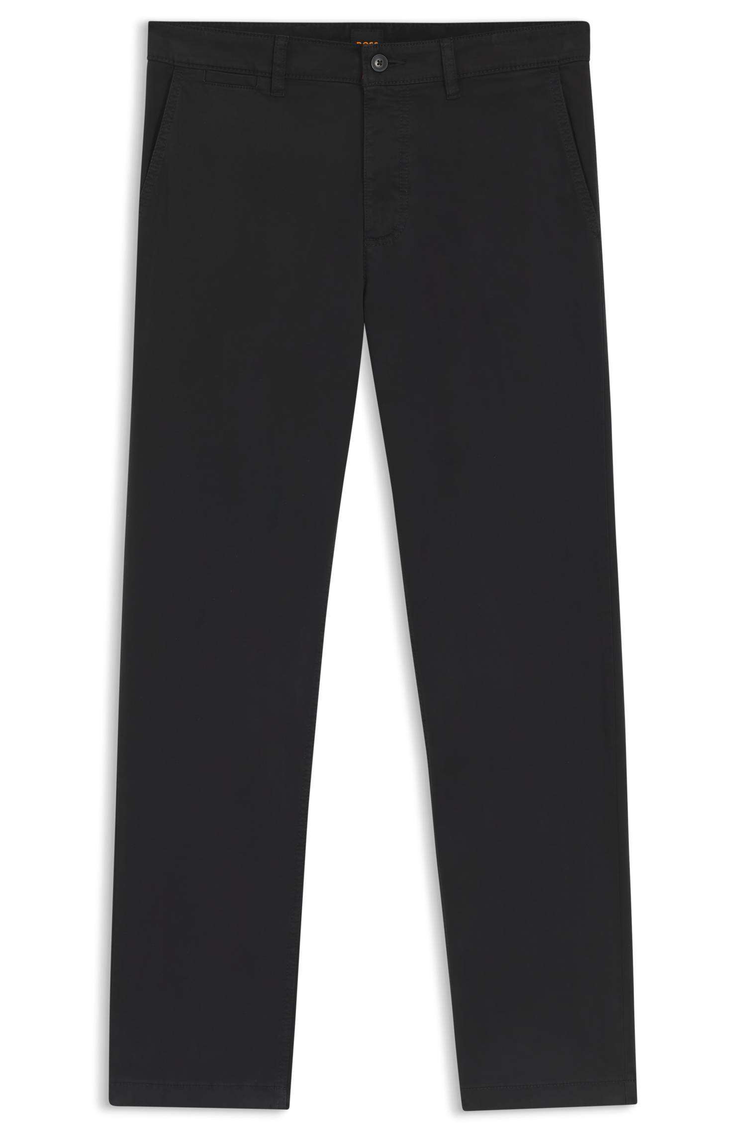 Boss Regular-fit chinos in stretch-cotton satin byxor herr – bild 4