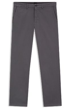 Regular-fit trousers in stretch-cotton satin
