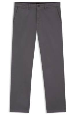 Boss Regular-fit chinos in stretch-cotton satin herr – bild 4