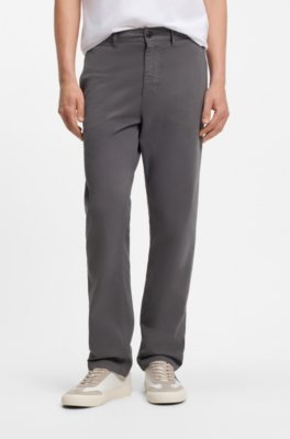 Regular-fit chinos in stretch-cotton satin