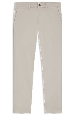 Regular-fit chinos in stretch-cotton satin