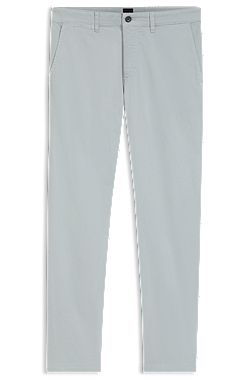 Regular-fit trousers in stretch-cotton satin