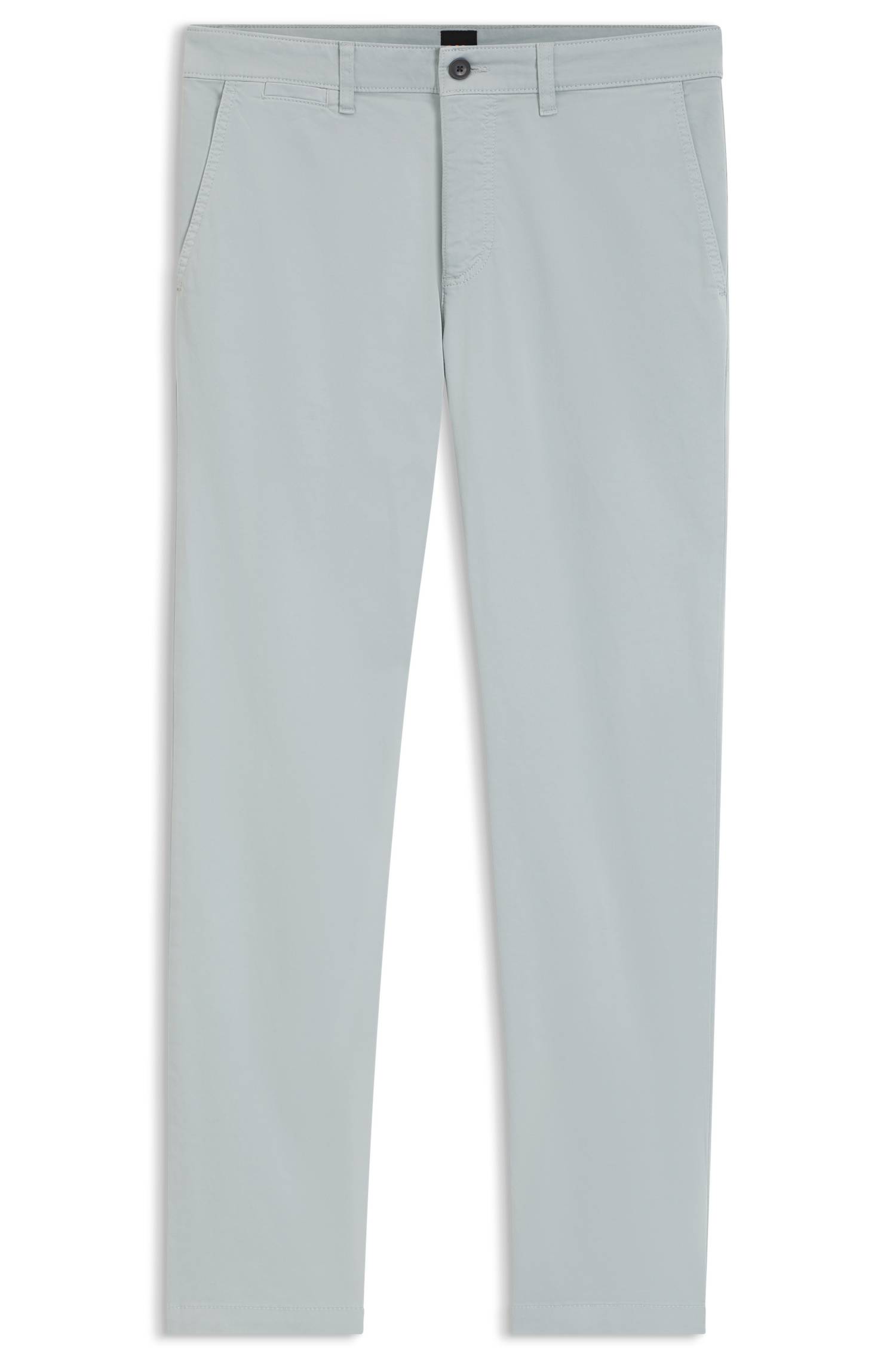 Boss Regular-fit chinos in stretch-cotton satin byxor herr – bild 4