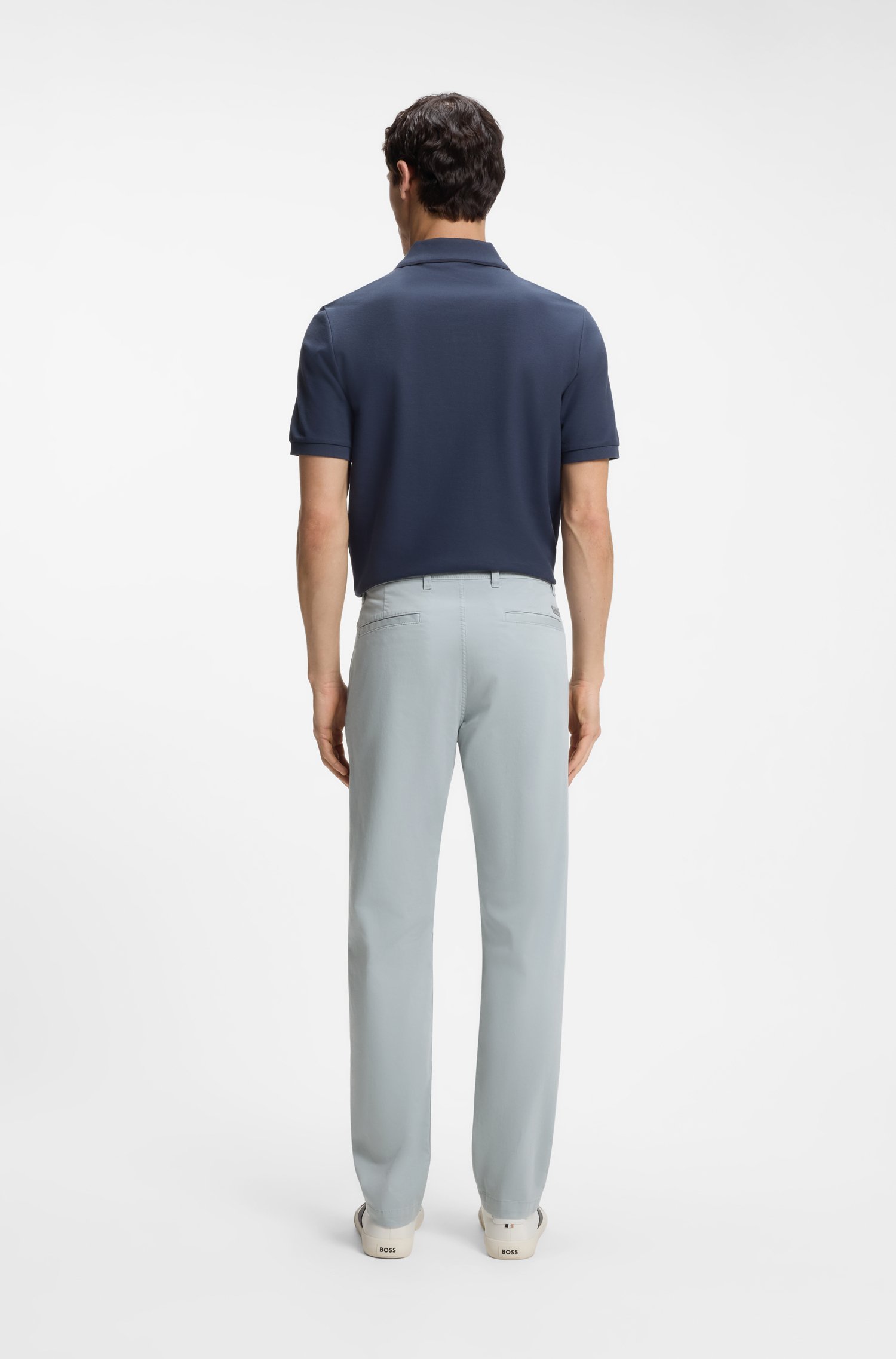 Boss Regular-fit chinos in stretch-cotton satin byxor herr – bild 2