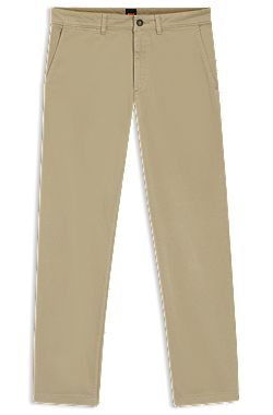 Pantalon Regular en satin de coton stretch