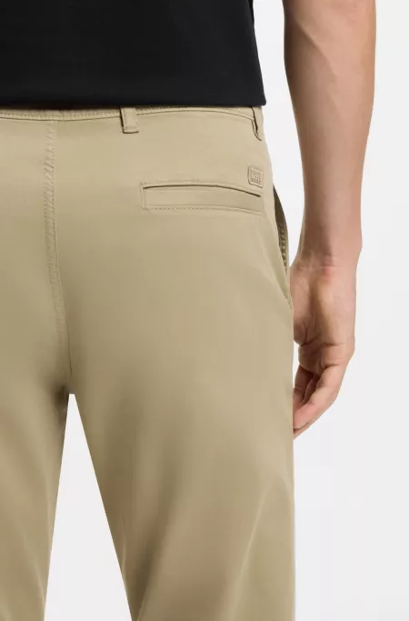Regular-fit chinos in stretch-cotton satin