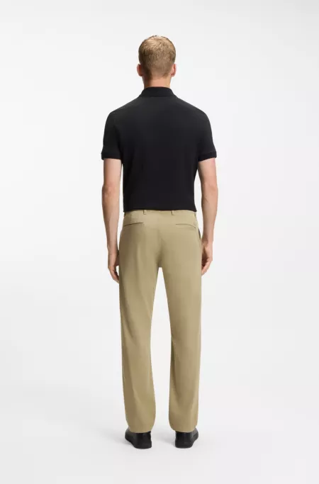 Regular-fit chinos in stretch-cotton satin