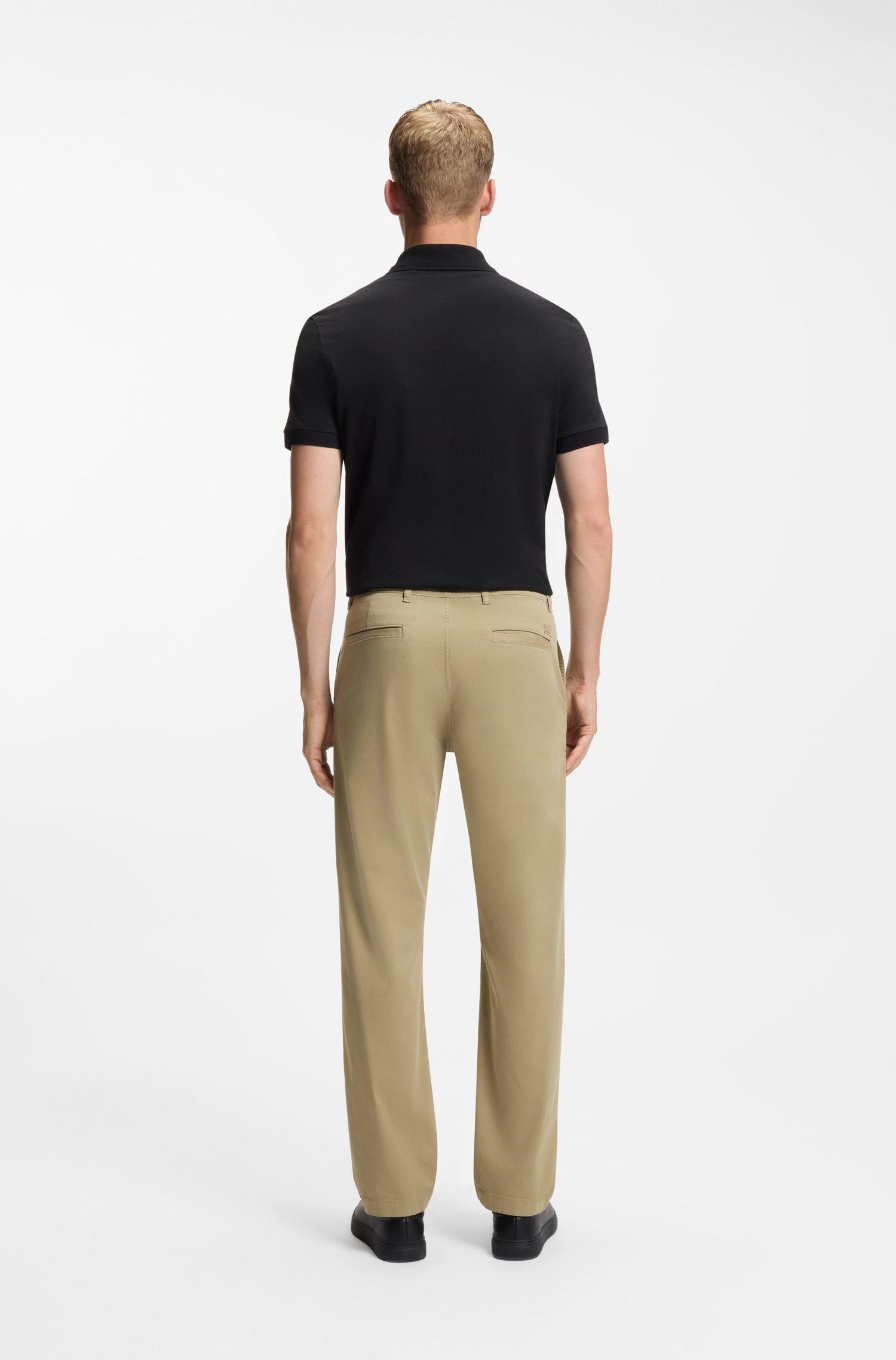 Boss Regular-fit chinos in stretch-cotton satin byxor herr – bild 2