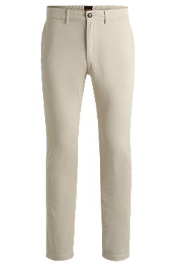 Regular-fit chinos in stretch-cotton satin