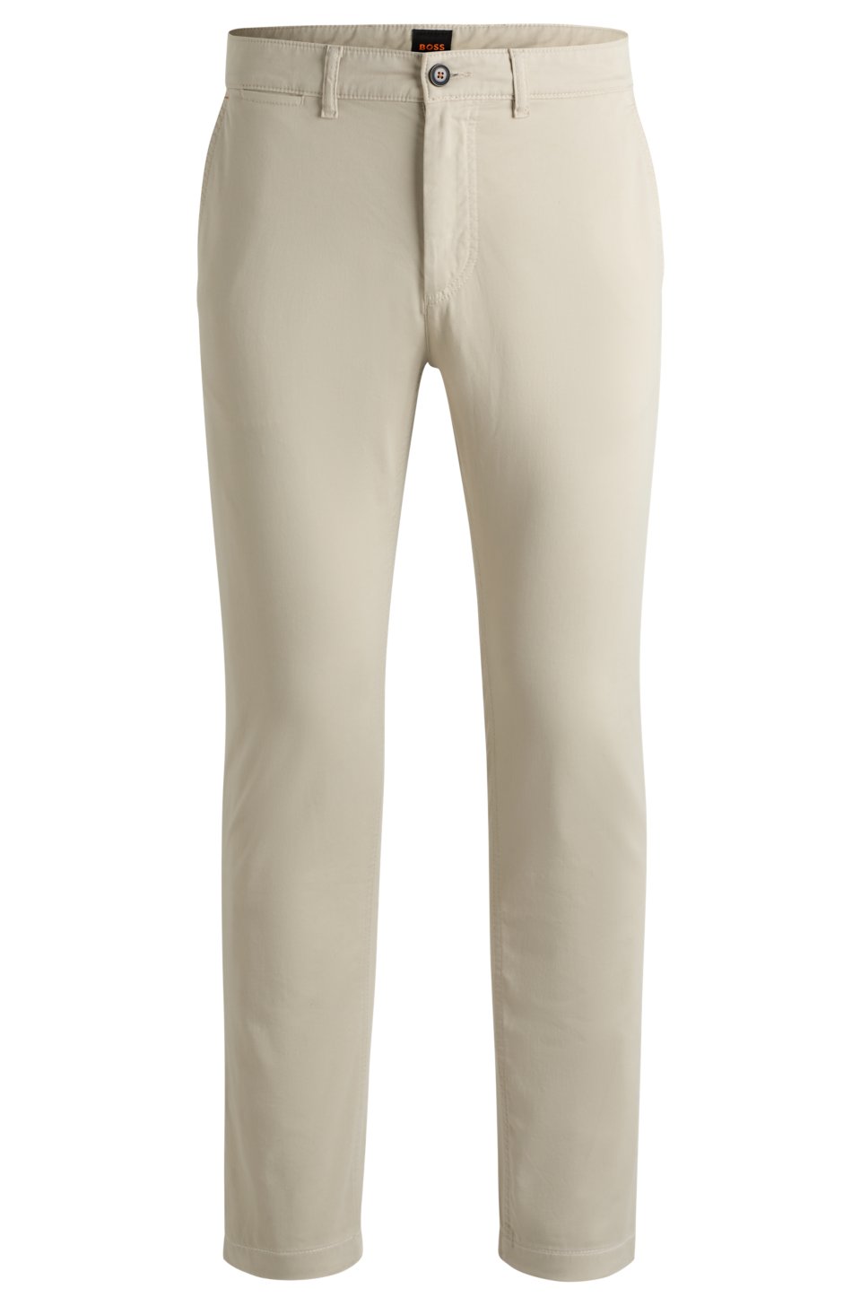 Regular-fit chinos in stretch-cotton satin