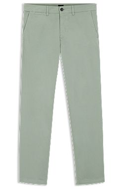 Regular-fit chinos in stretch-cotton satin