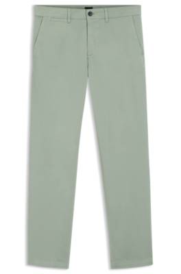 Regular-fit trousers in stretch-cotton satin 1