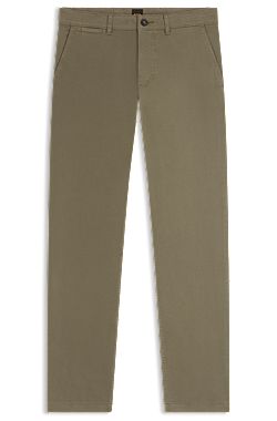 Regular-fit chinos in stretch-cotton satin