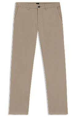 Regular-fit chinos in stretch-cotton satin