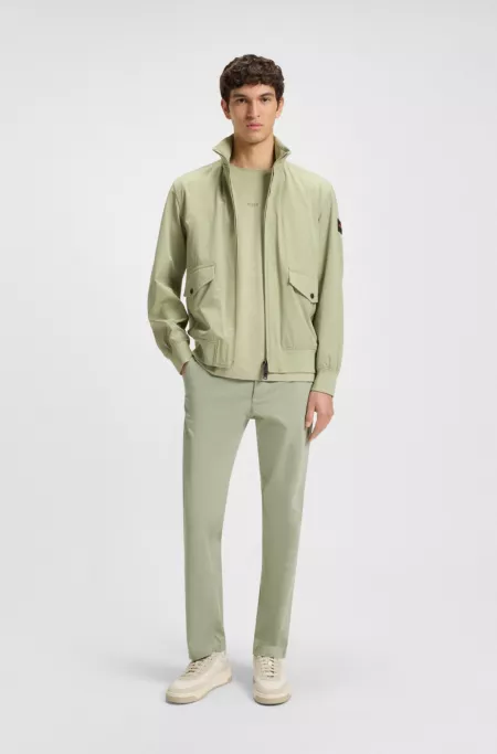 Regular-fit chinos in stretch-cotton satin