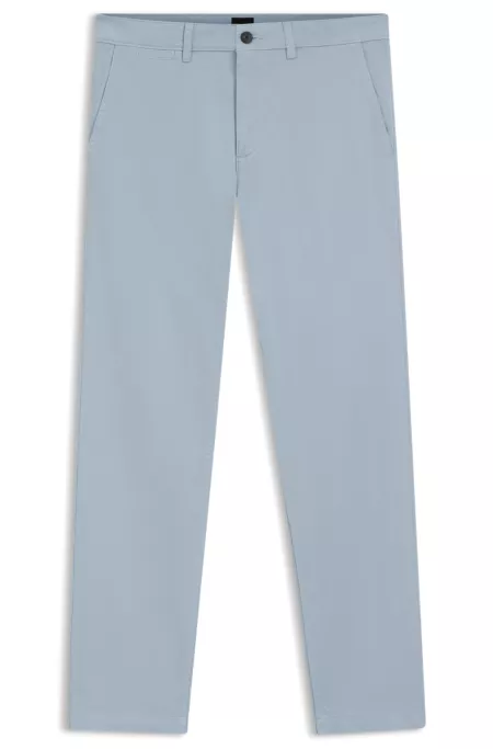 Regular-fit trousers in stretch-cotton satin