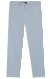 Regular-fit broek van elastisch katoenen satijn, Lichtblauw